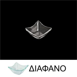 Μπωλάκι αστέρι βαθύ από χυτό γυαλί 4mm, 8x8cm, διαφανές