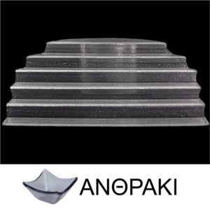 Σκαλοπάτι μπουφέ από χυτό γυαλί 6mm, 53x60cm, ανθρακί