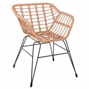 SALSA Πολυθρ.Μεταλ.Μαύρη/Wicker Γκρι, Μαξ.Μαύρο