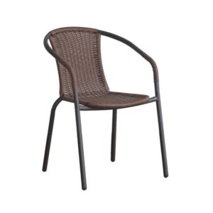 BALENO Πολυθρόνα Μεταλ.Καφέ/Brown Wicker