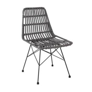 SALSA Καρέκλα Μεταλ.Μαύρη/Wicker Γκρι