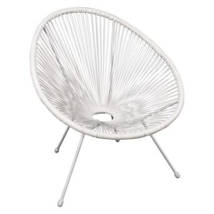 ACAPULCO Πολ.Μεταλ.Άσπρη, Plastic Rattan Άσπρο