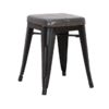 RELIX Σκαμπώ H.45cm Μαύρο Matte/PU Κάθ.Σκ.Γκρι