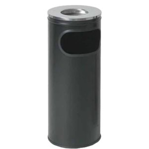 Σταχτοδοχείο δαπέδου INOX, Μαύρο, 12lt, φ20.5xΥ59cm