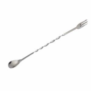 Κουτάλι Bar (αναδευτήρας) INOX 31cm, με πηρούνι