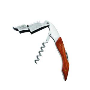 Ανοιχτήρι γκαρσόν Professional, με ξύλινη λαβή, 2.4x3.5cm, 2 σκαλοπάτια, 4 σε 1. για σκληρή χρήση