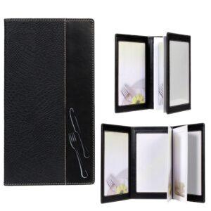 Κατάλογος MENU A4/5 Τρίπτυχος για Εστιατόρια / cafe 20x36cm, μαύρος, SECURIT