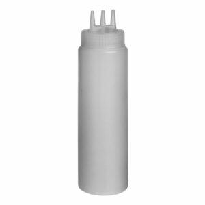 Πλαστικό μπουκάλι κετσαπ/μουστάρδας 24oz (708 ml ) Squeeze, με τριπλή μύτη, διάφανο