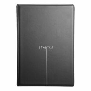Menu PVC, σειρά RISTO, μαύρο, με 2 φακέλους+2 καλύμματα για 10 σελίδες A4 (21x29.7cm), DAG Italy