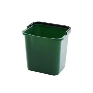Πλαστικός κουβάς με χερούλι 4.7lt, 21.3x17.7x21.5cm, στοιβαζόμενος, πράσινος. Trust