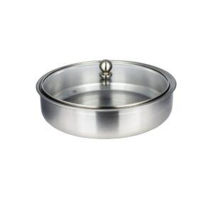 Δοχείο διπλών τοιχωμάτων, φ30xΥ8cm, με γυάλινο καπάκι