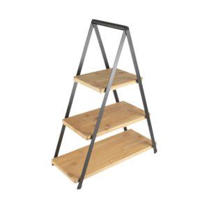 Σταντ Παρουσίασης 3 επιπέδων, Bamboo & Μέταλλο, 38x16x53cm