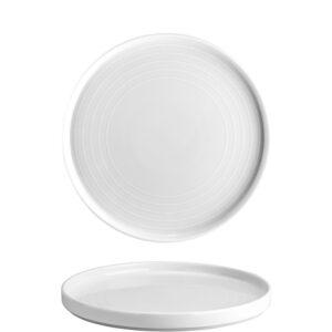 Πιάτο με κάθετο RIM πορσελάνης 27cm, Σειρά VECTOR, λευκό, LUKANDA