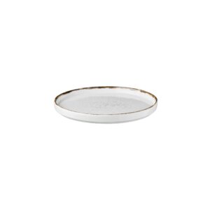 Πιάτο με κάθετο RIM πορσελάνης, Φ22cm, Λευκό, σειρά 360, LUKANDA