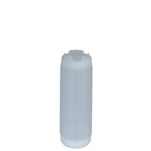 Πλαστικό μπουκάλι κετσαπ/μουστάρδας 24oz (708 ml) Squeeze, κάτω ροή (FIFO), διάφανο