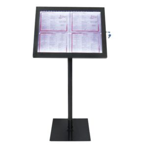 Σταντ πληροφοριών για 4 x Α4 με φωτισμό LED, 144 x 50 cm, SECURIT