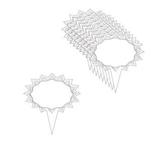 Σετ 10 τεμάχια ταμπελάκια PVC καρφωτά, 10x6cm, ασημί