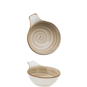 Μπωλ Bone China με χερούλι 14.6x11.5x5cm, μπεζ, M1934