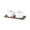 Organiser Buffet με 2x2.5 lt δοχεία, διάφανα καπάκια και βάση από οξιά, VARIO