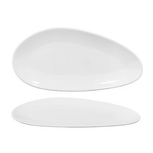 Πιατέλα ρηχή οβάλ πορσελάνης, 36cm x 18cm, σειρά Silice, COK ALAR