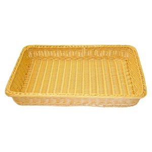 Ψωμιέρα Rattan Ορθογώνια, 45x31x6cm, Υψηλής Αντοχής Μπεζ, πολυπροπυλενίου