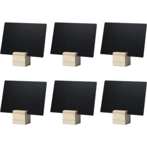 Σετ 6 ξύλινες βάσεις ετικετών A7 χρώμα Teak, 2.5x2.5x2.5cm